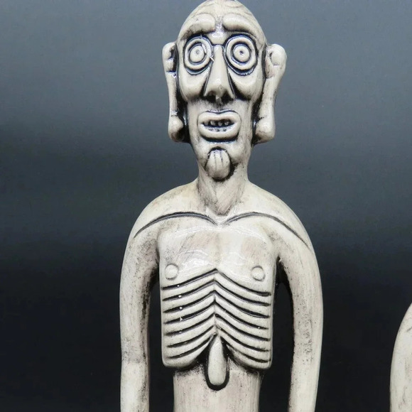 Vintage Weirdo Zombie Man Woman Voodoo Ceramic Pair - Picture 3 of 5